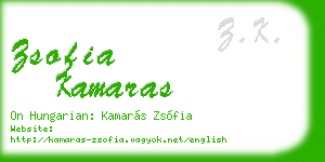 zsofia kamaras business card